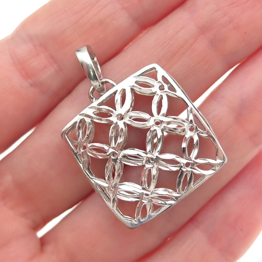 Michael Anthony 925 Sterling Silver Vintage Italy Floral Charm Pendant